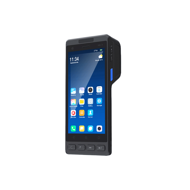 PDAs de 5,5 polegadas terminal portátil POS com impressora térmica de 58mm